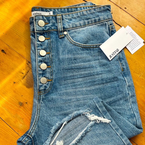 Just Fab Ripped Denim Jeans NWT - Picture 2 of 5